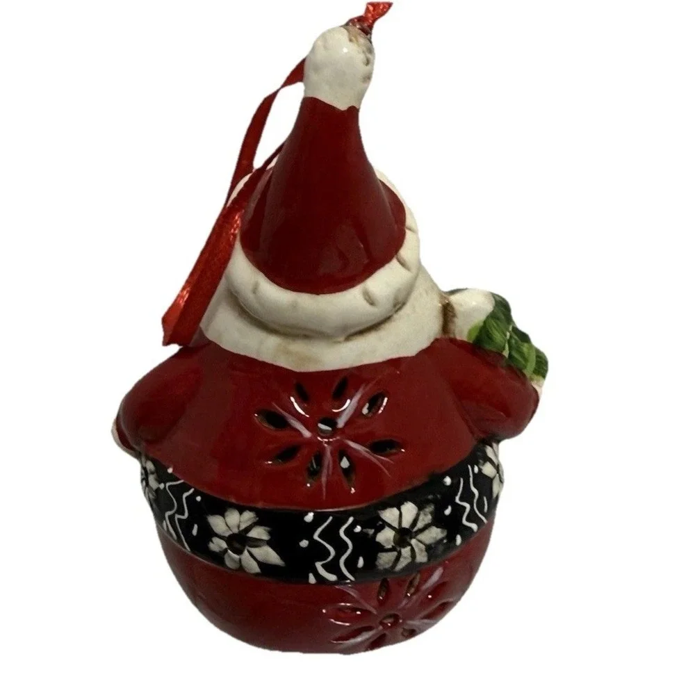Vintage Style Light Up Santa‎ Ornament Ceramic Christmas Holiday Decor